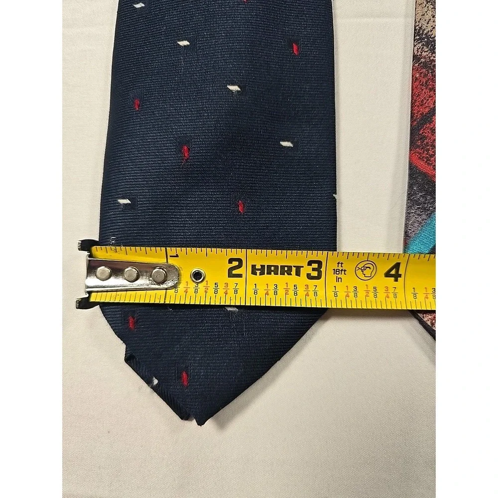 Tie Lot Of 3 Oscar De La Renta Designer‎ 100% Silk Men's Blue Red Signature